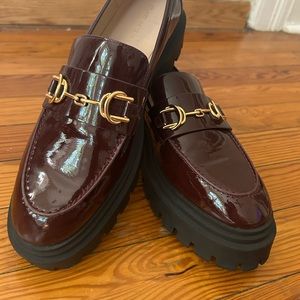 Stuart Weitzman Patent Platform Loafers